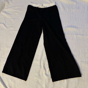 NWT H&M Black Pants with white tie Waistband